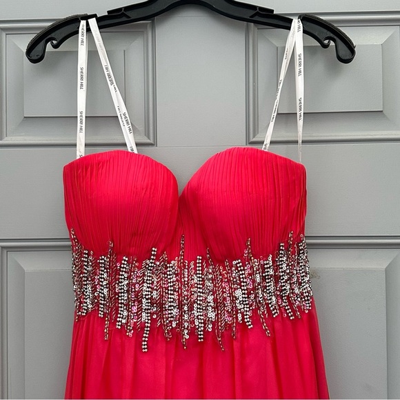 Sherri Hill 3909 Barbie Pink Strapless Long Formal Dress Prom Pageant Sz 2 - Picture 6 of 13
